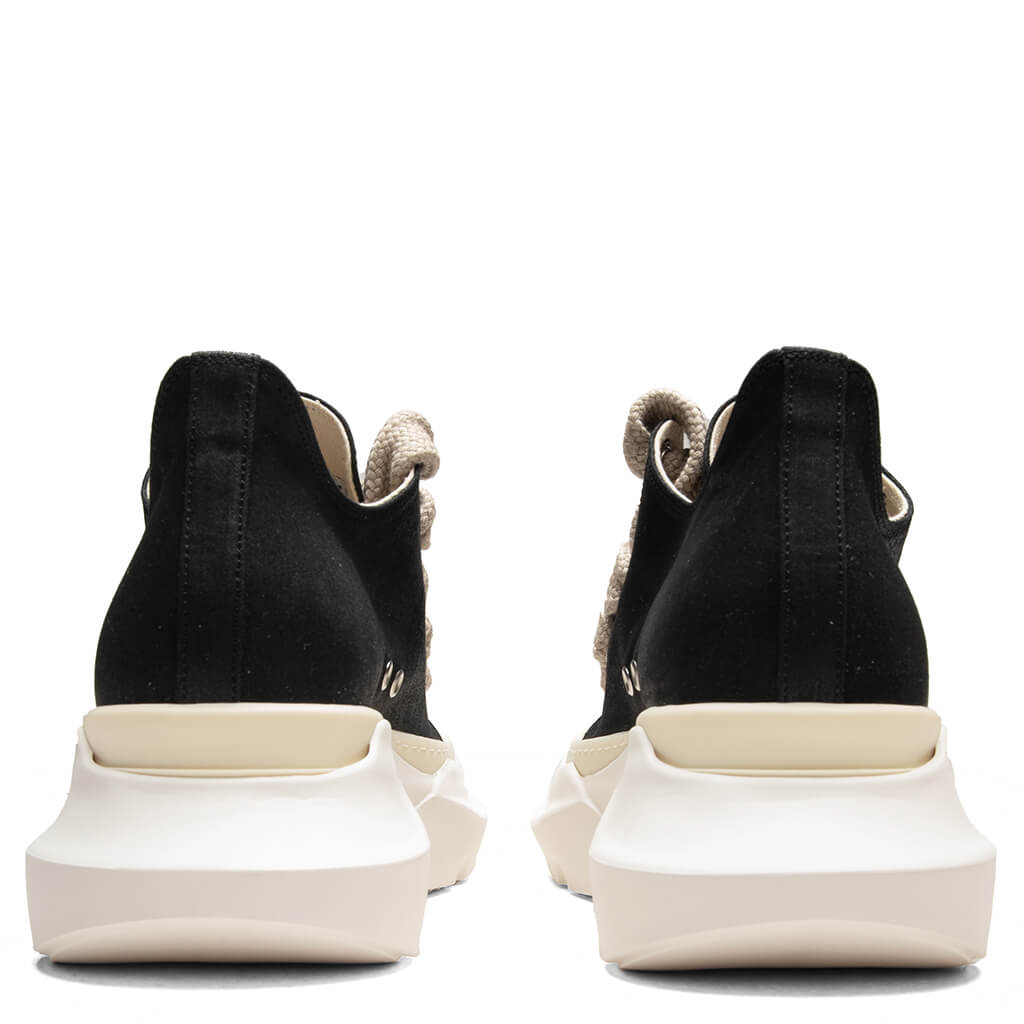 Denim Jumbo Laces Abstract Low Sneaks - Black/Milk
