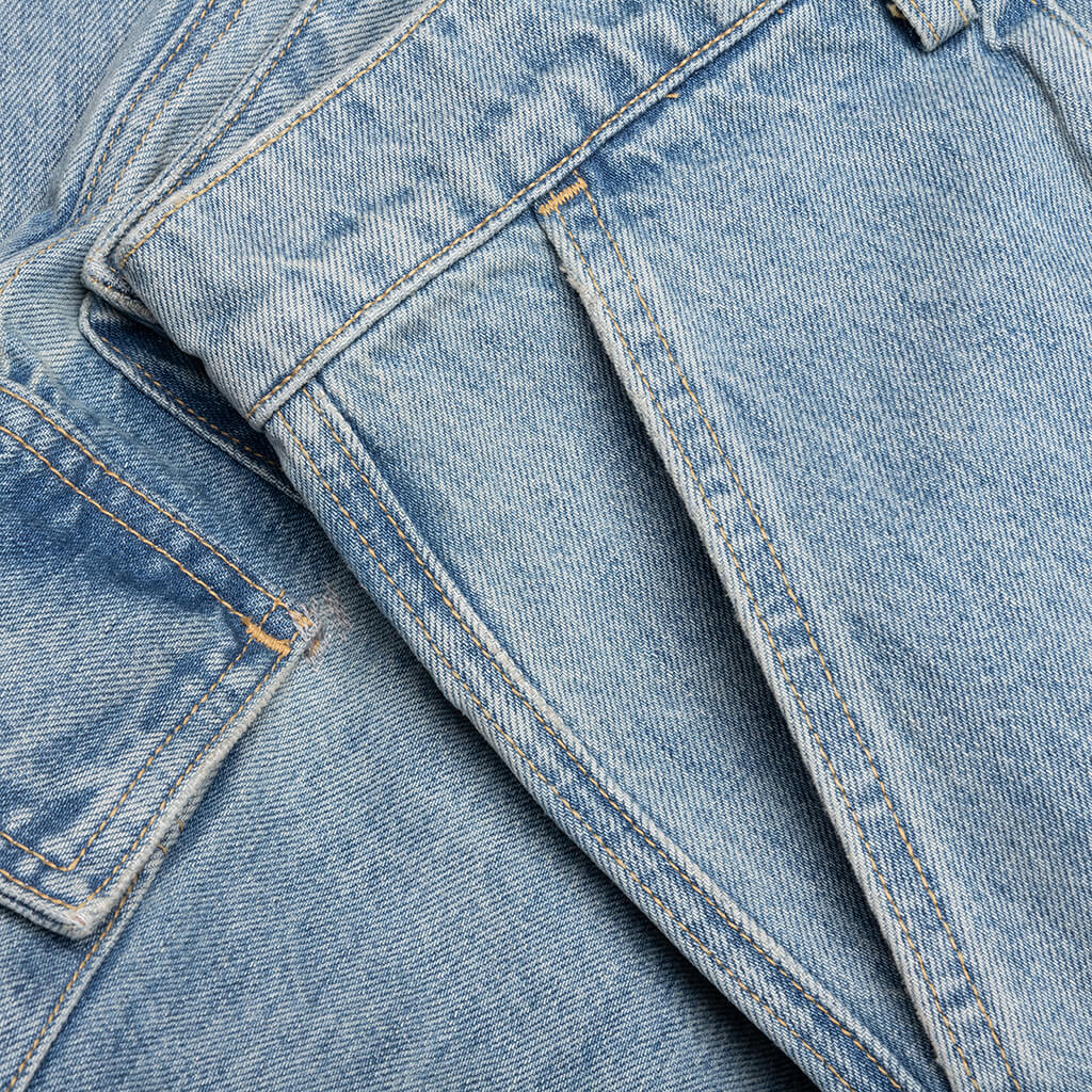 Denim Logo Cargo Pants - Light Wash