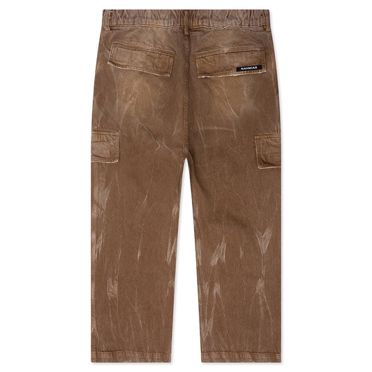 Denim Oversized Cargos - Brown Wash