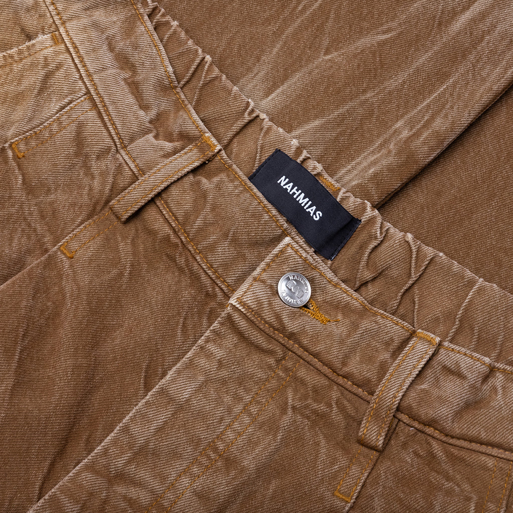 Denim Oversized Cargos - Brown Wash