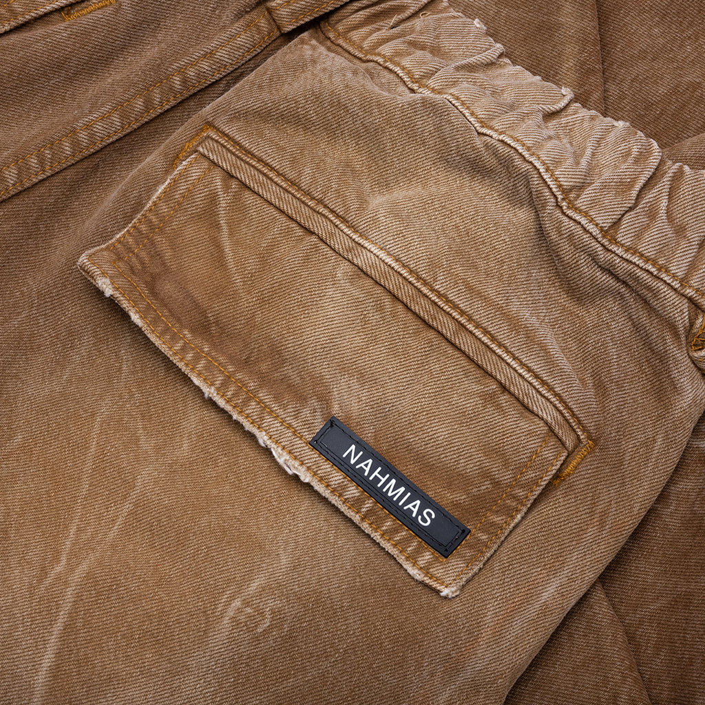Denim Oversized Cargos - Brown Wash