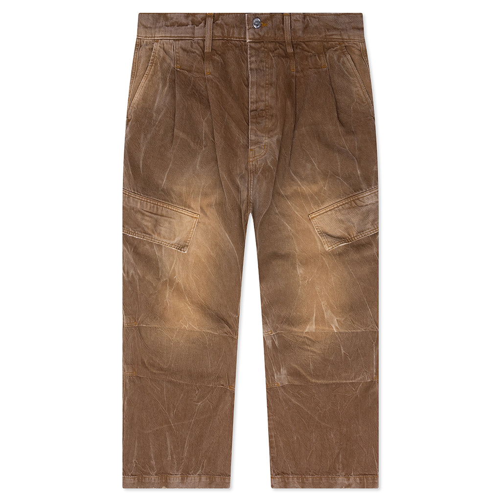Denim Oversized Cargos - Brown Wash
