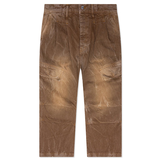 Denim Oversized Cargos - Brown Wash