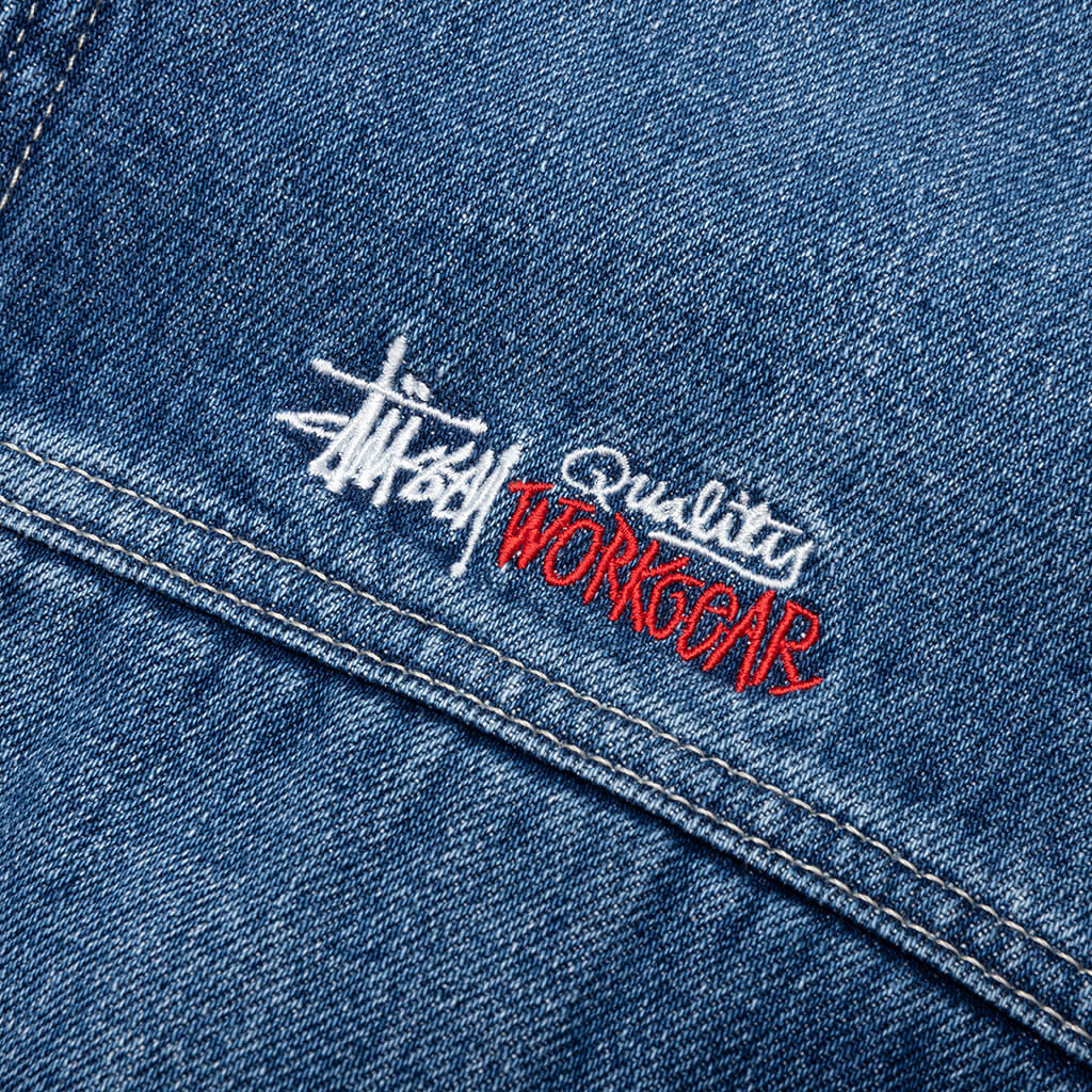 Denim Sherpa Work Jacket - Washed Blue