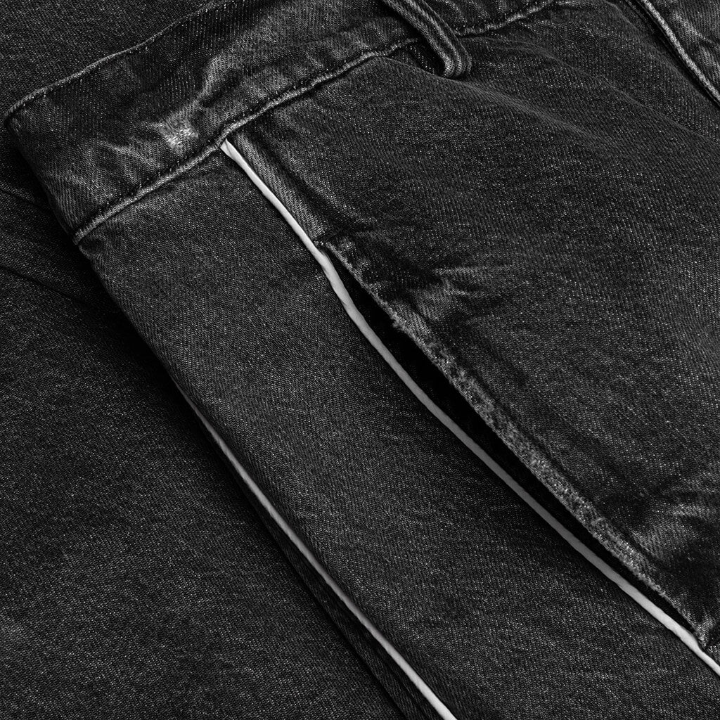 Denim Track Logo Cargo Pants - Dark Wash