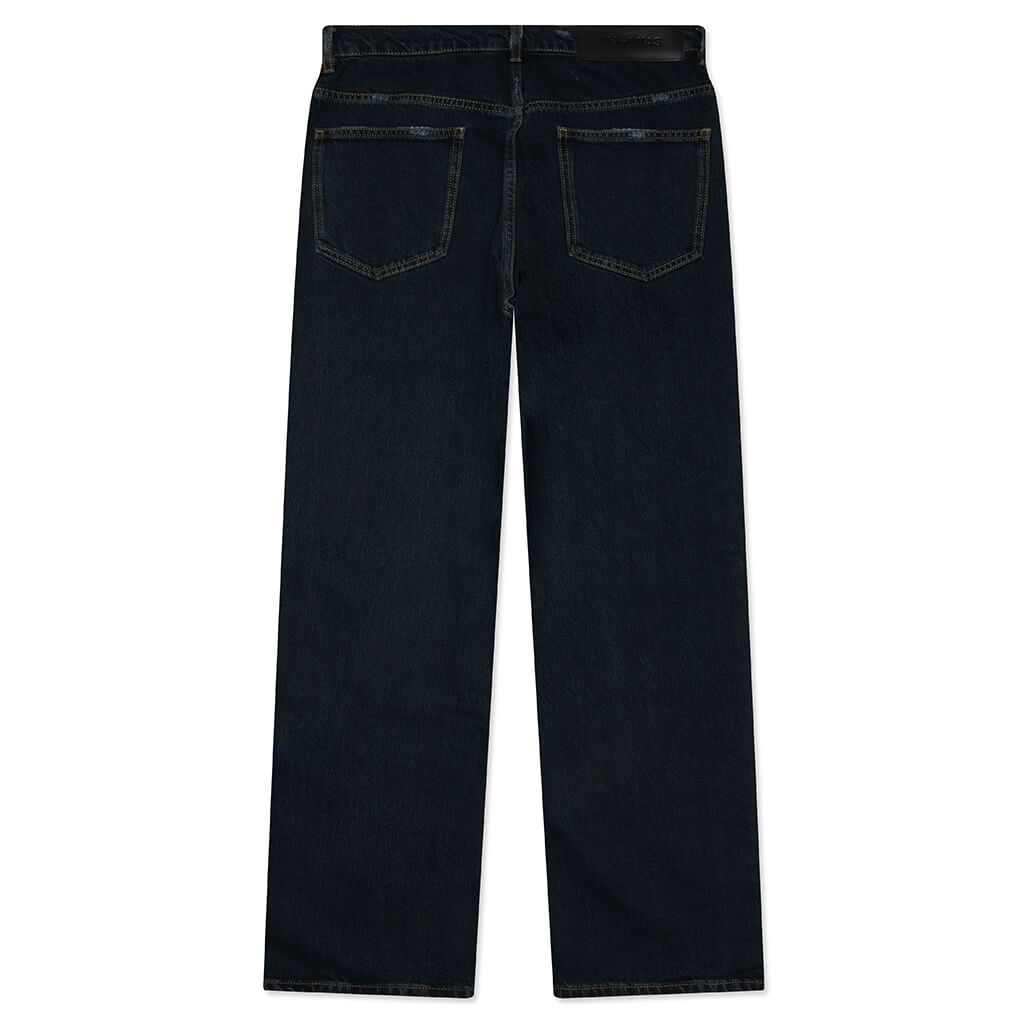 Destroyed Denim Track Pants - Dark Indigo Wash