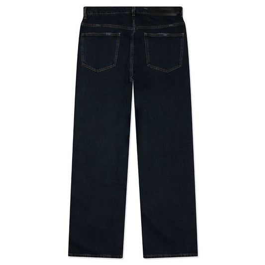 Destroyed Denim Track Pants - Dark Indigo Wash