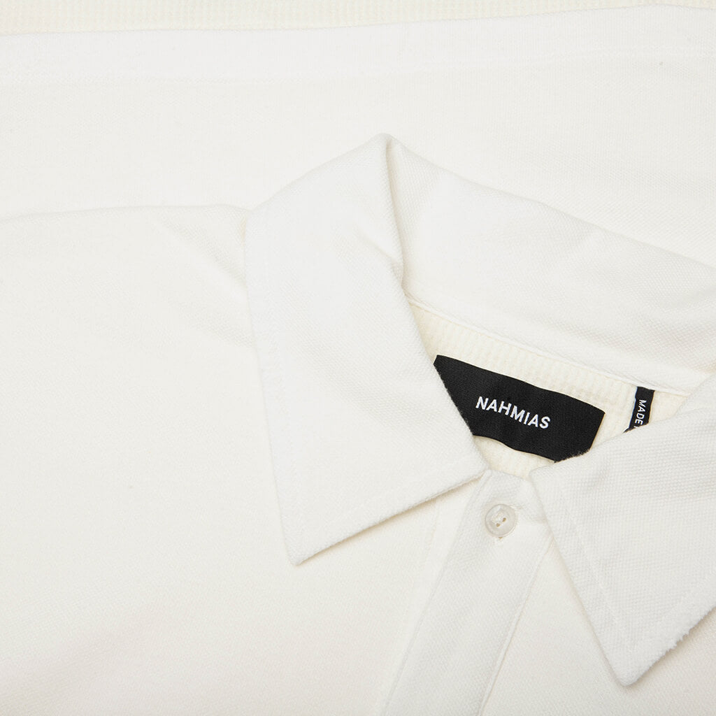 Destroyed Short Sleeve Polo - Egg White