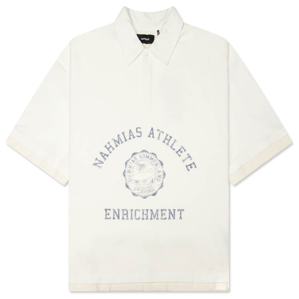 Destroyed Short Sleeve Polo - Egg White