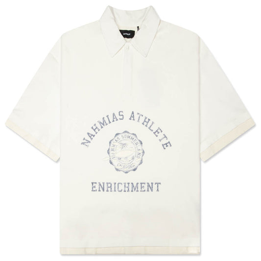 Destroyed Short Sleeve Polo - Egg White