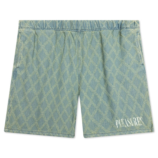 Diamond Jacquard Shorts - Light Indigo