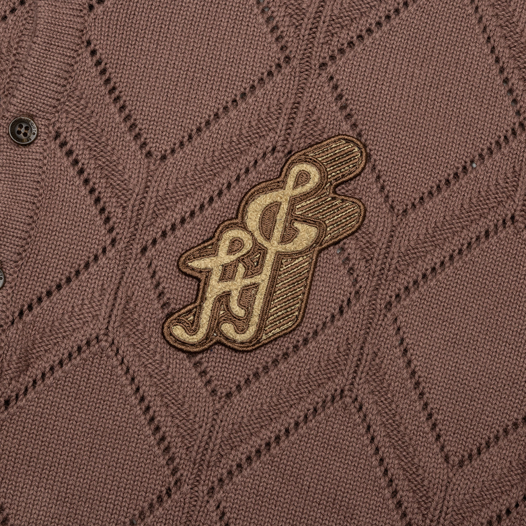 Diamond Knit Polo - Brown