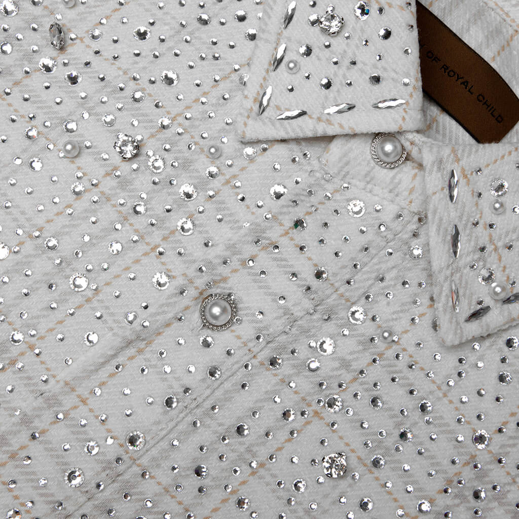 20K Pearl Diamond Shirt - White/Beige