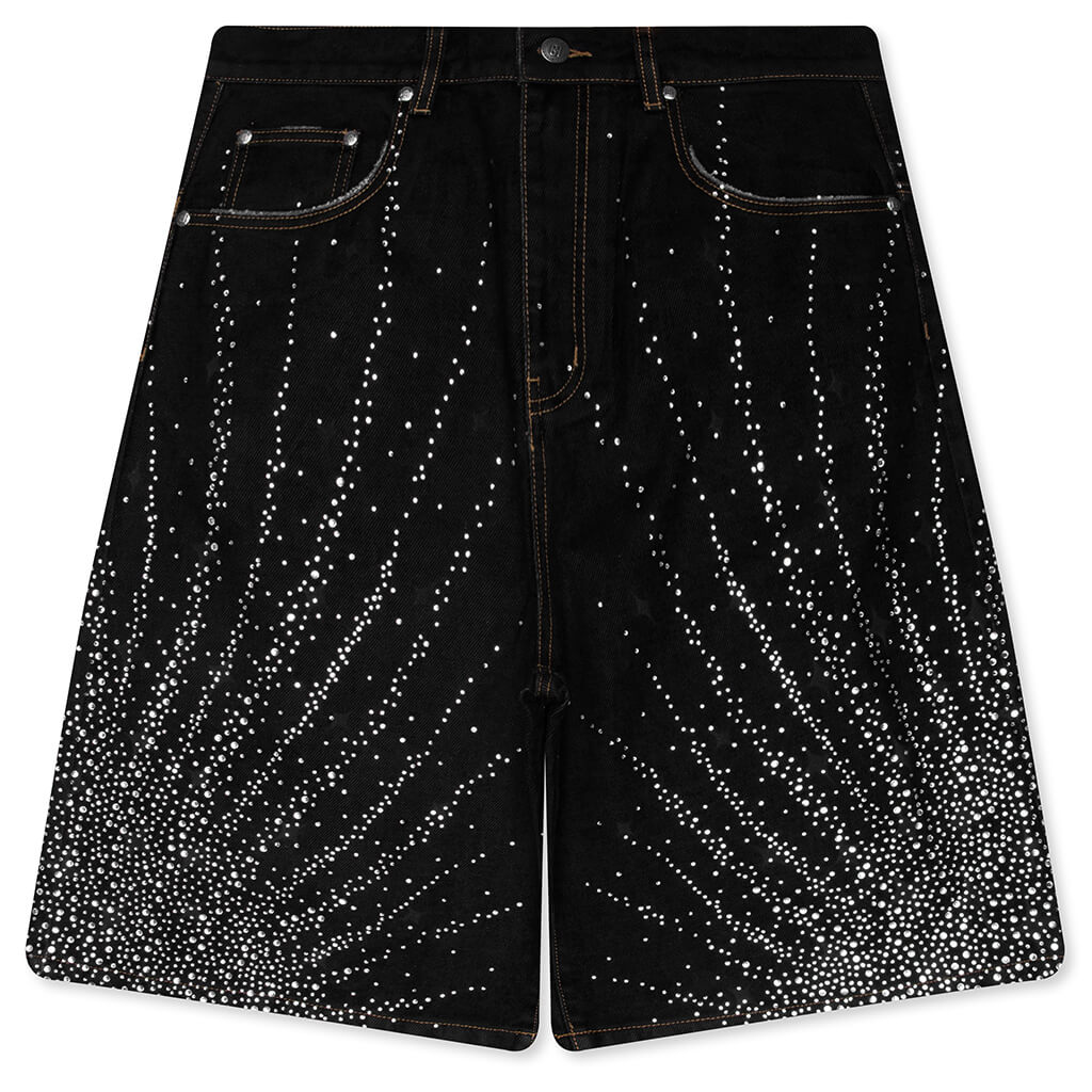 20K Diamond Starlight Denim Shorts - Black