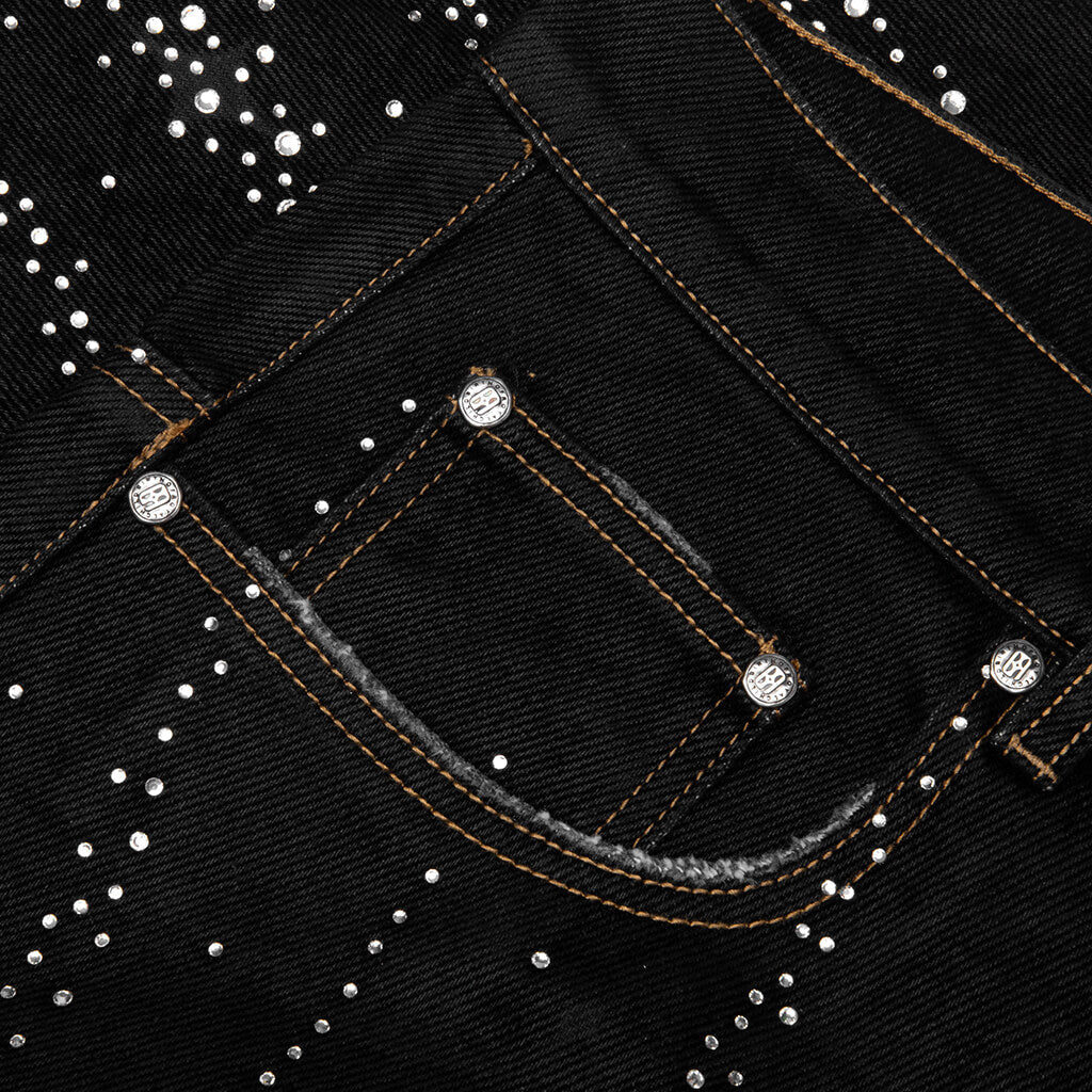20K Diamond Starlight Denim Shorts - Black