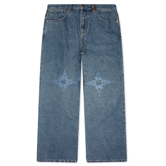 20K Diamond Stellar Denim Pants - Blue