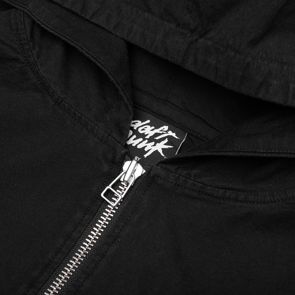 Digital Zip Poncho Hoodie - Black