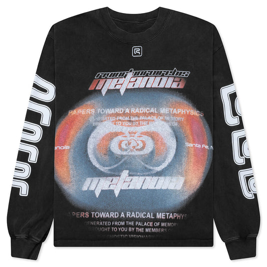 Divinity Paper Garden L/S Tee - Faded Black