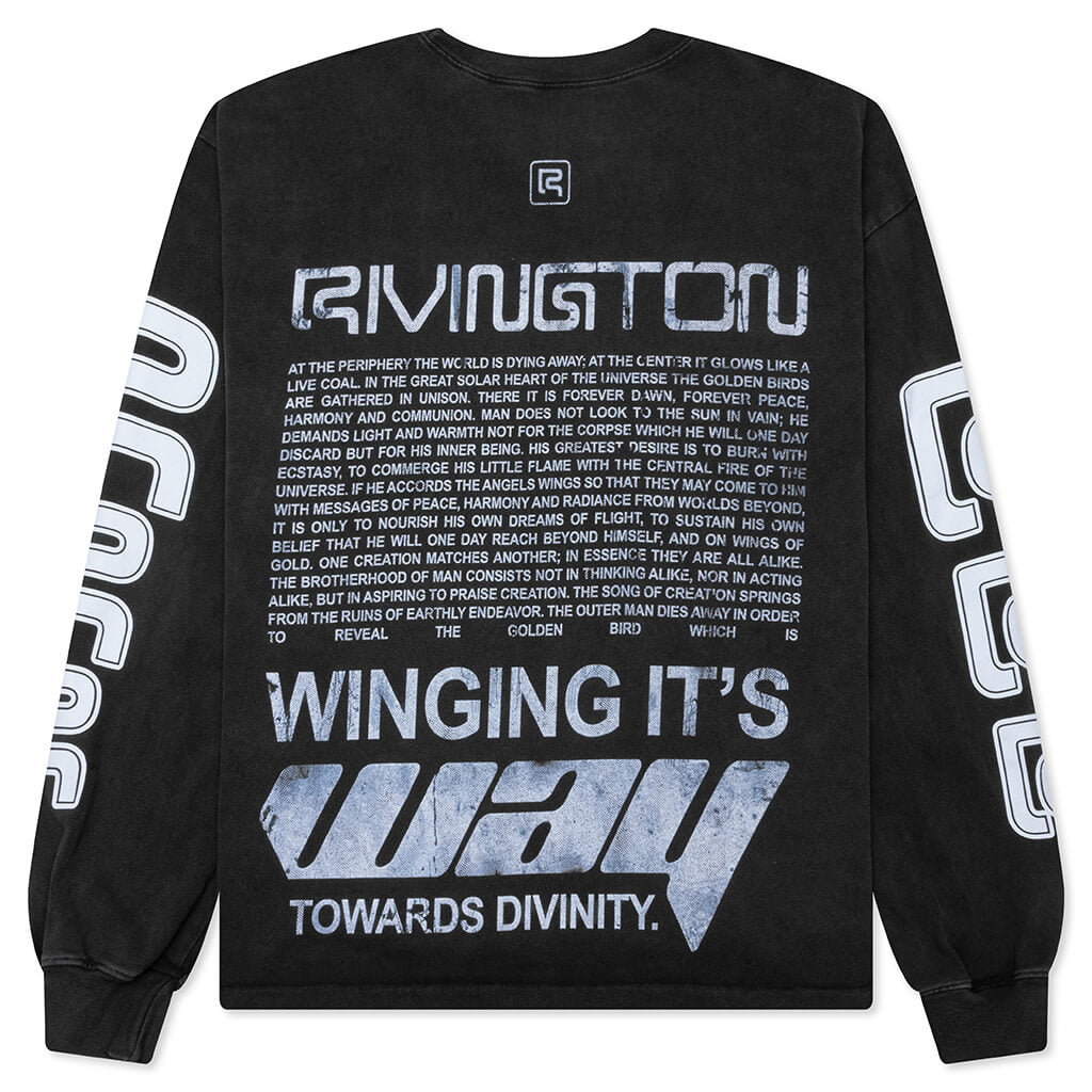 Divinity Paper Garden L/S Tee - Faded Black