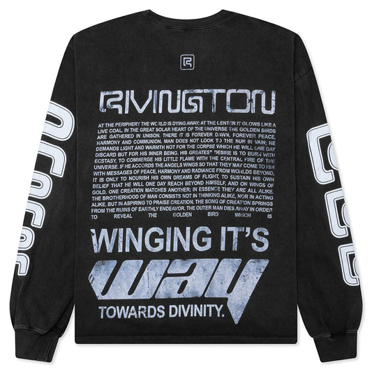 Divinity Paper Garden L/S Tee - Faded Black
