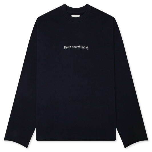 Don't Overthink It L/S Tee - Navy