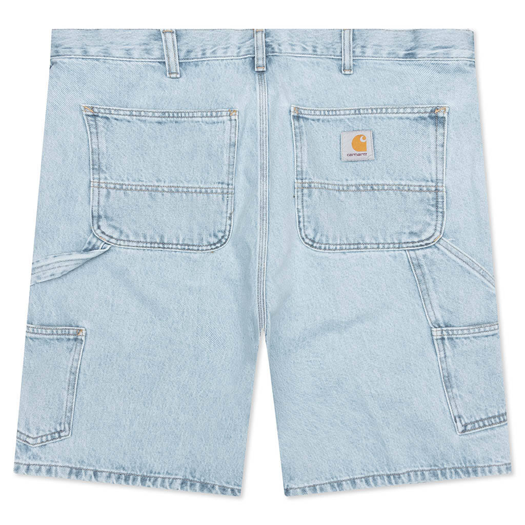 Double Knee Short - Blue Heavy Stone Bleached