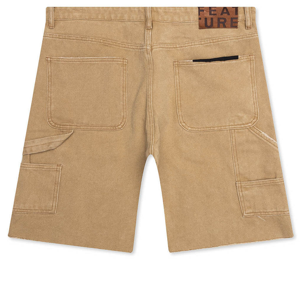 Ryan Double Knee Shorts - Washed Brown