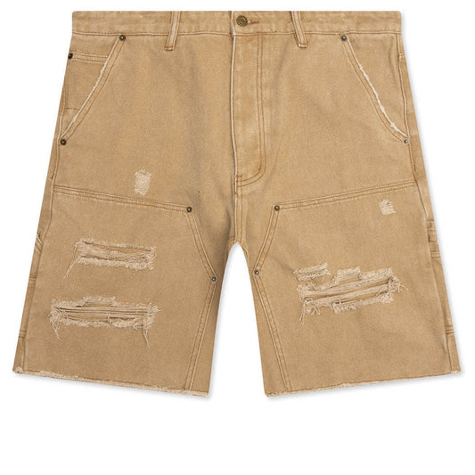 Ryan Double Knee Shorts - Washed Brown