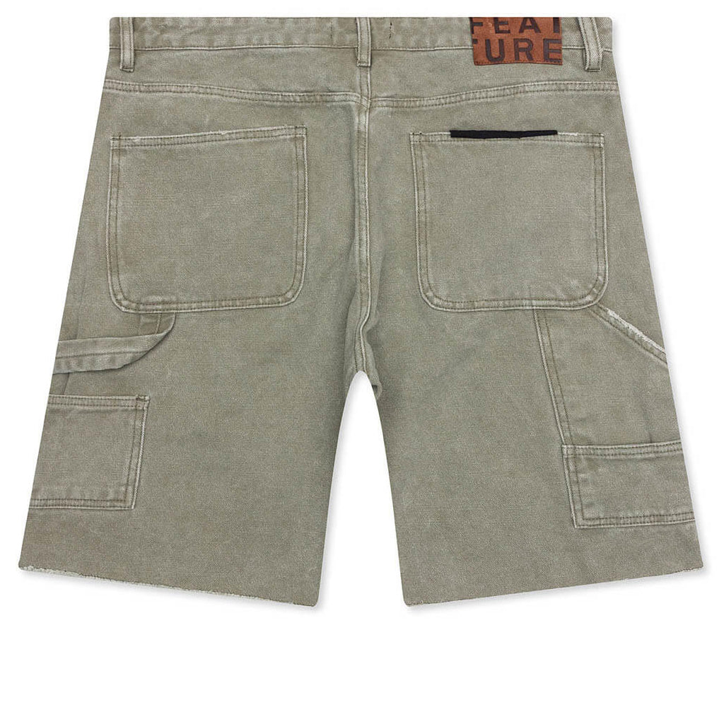Ryan Double Knee Shorts - Washed Olive