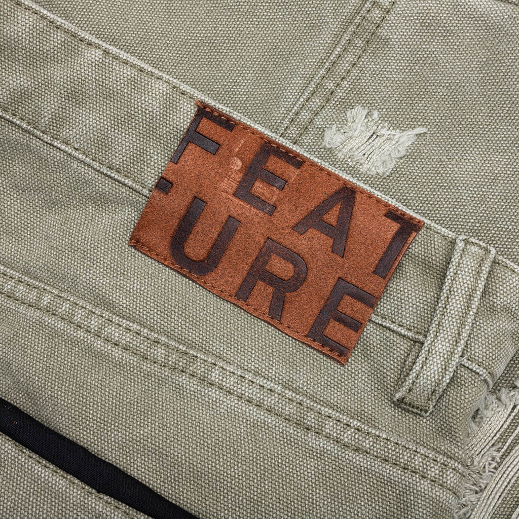 Ryan Double Knee Shorts - Washed Olive