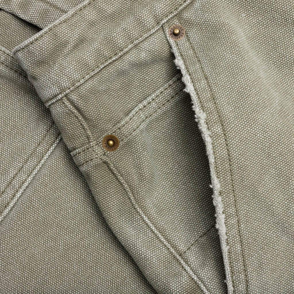 Ryan Double Knee Shorts - Washed Olive