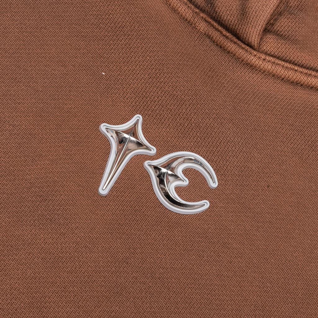 Devil Peace Patch Hoodie - Brown