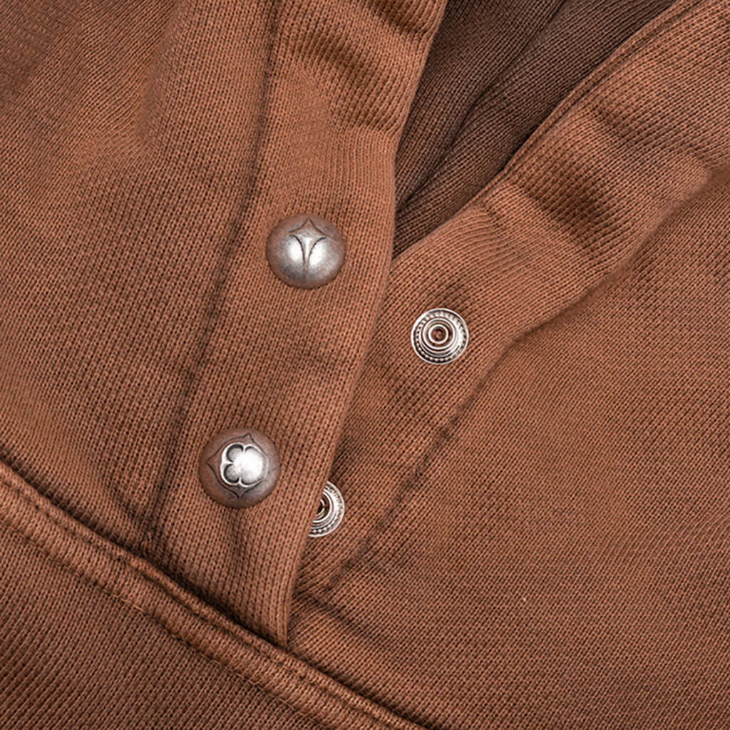 Devil Peace Patch Hoodie - Brown