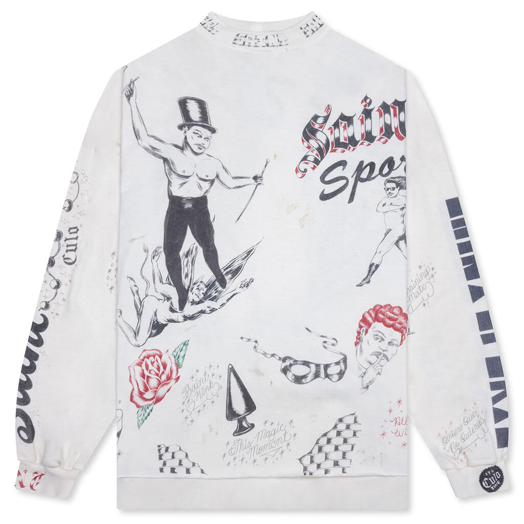 Drawing L/S Tee - White