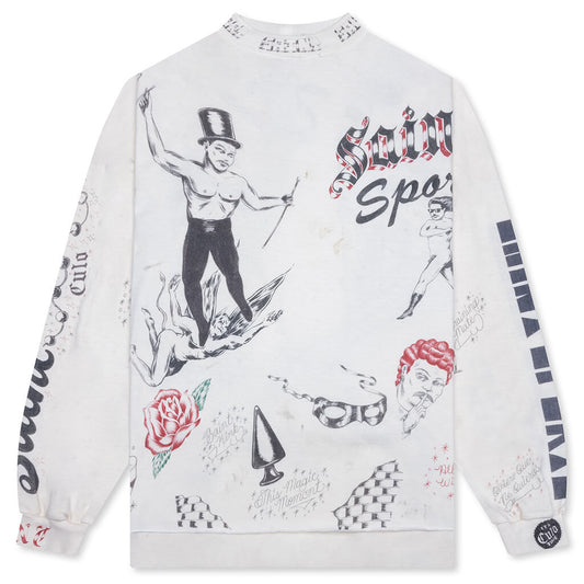 Drawing L/S Tee - White