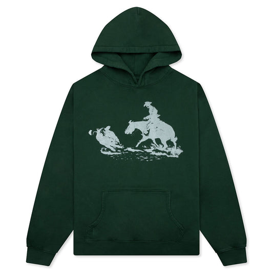 Driftin’ Back Hooded Sweatshirt - Hard Washed Forest Green