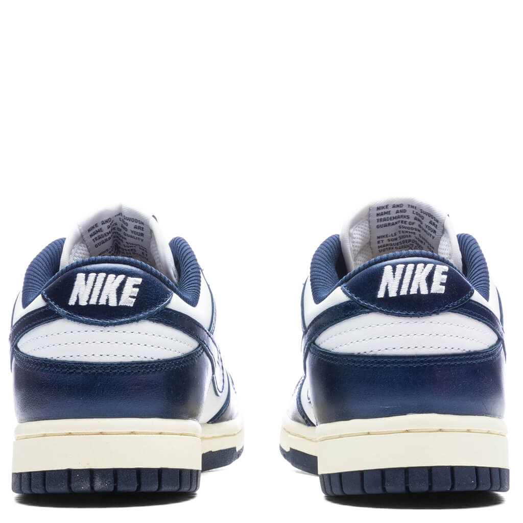Women's Dunk Low Vintage Navy - White/Midnight Navy/Coconut Milk