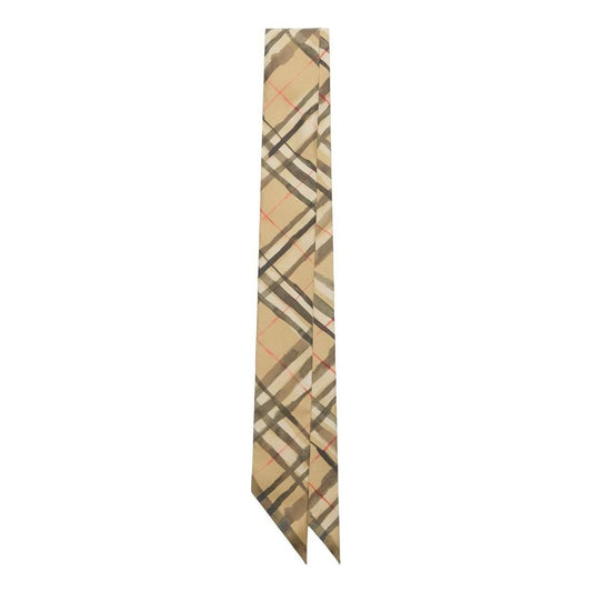 (WMNS) Burberry 26 Skinny Watercolour Check Silk Scarf 'Sand Beige' 81199601