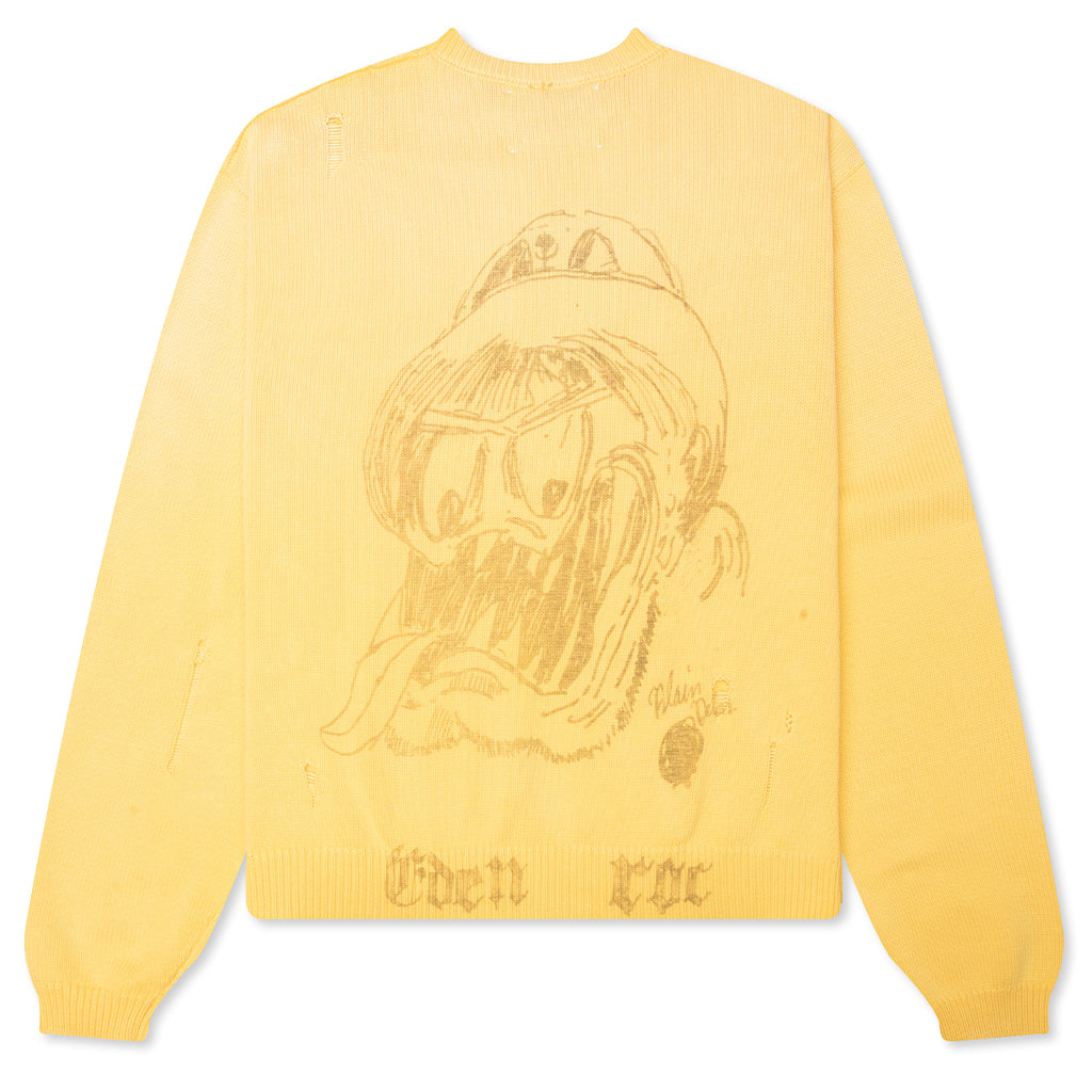 Eden Roc Knitted Crewneck Sweater - Yellow