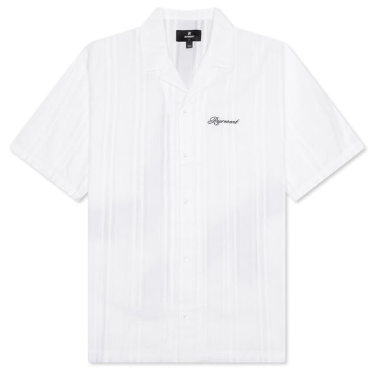 Embroidered Bowling Shirt - Antique White
