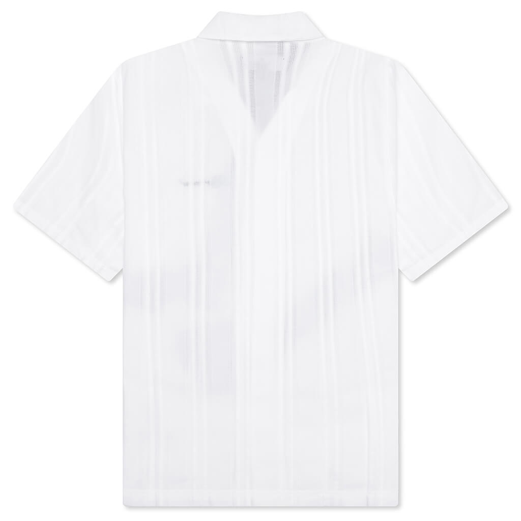 Embroidered Bowling Shirt - Antique White