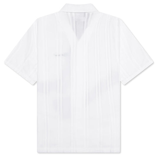 Embroidered Bowling Shirt - Antique White
