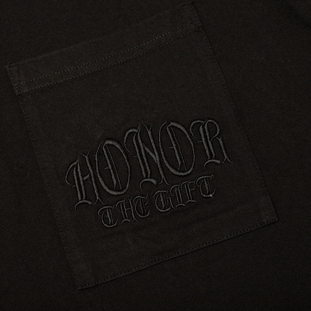 Embroidered Pocket Tee - Black