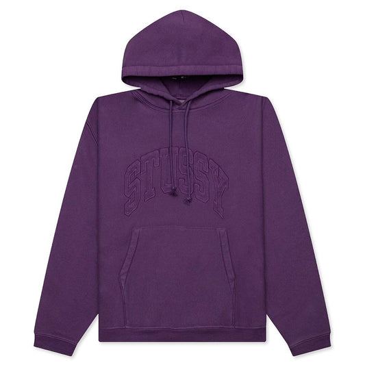Embroidered Relaxed Hoodie - Purple
