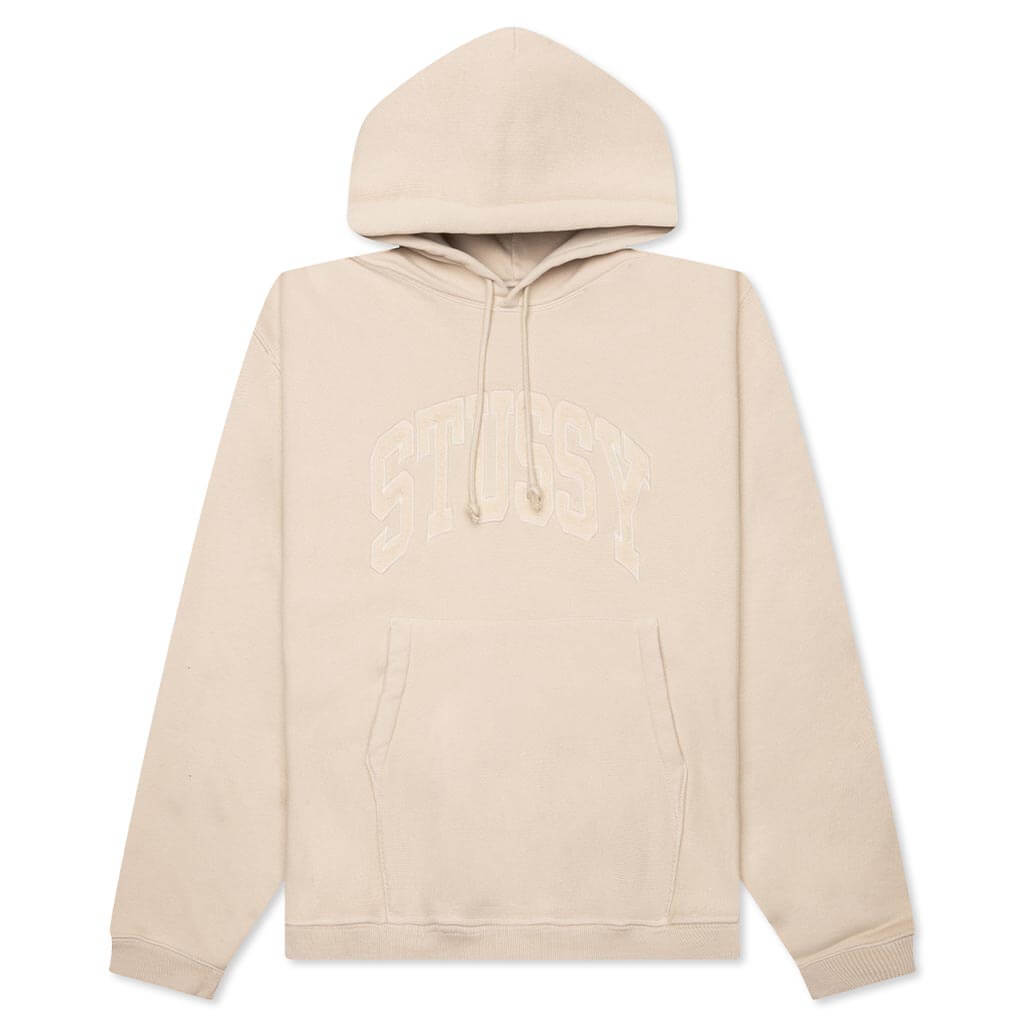 Embroidered Relaxed Hoodie - Sand
