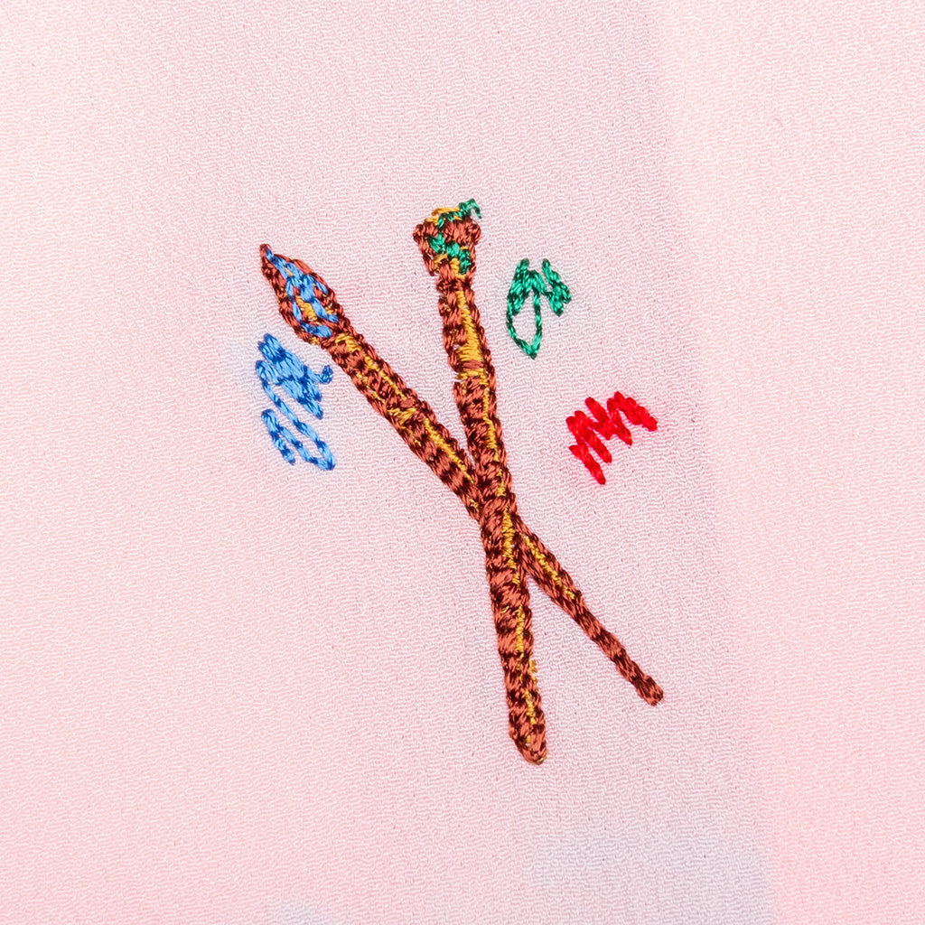 Embroidery Motifs Logo S/S Shirt - Light Pink