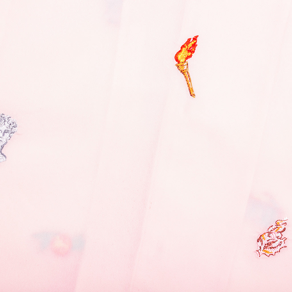 Embroidery Motifs Logo S/S Shirt - Light Pink
