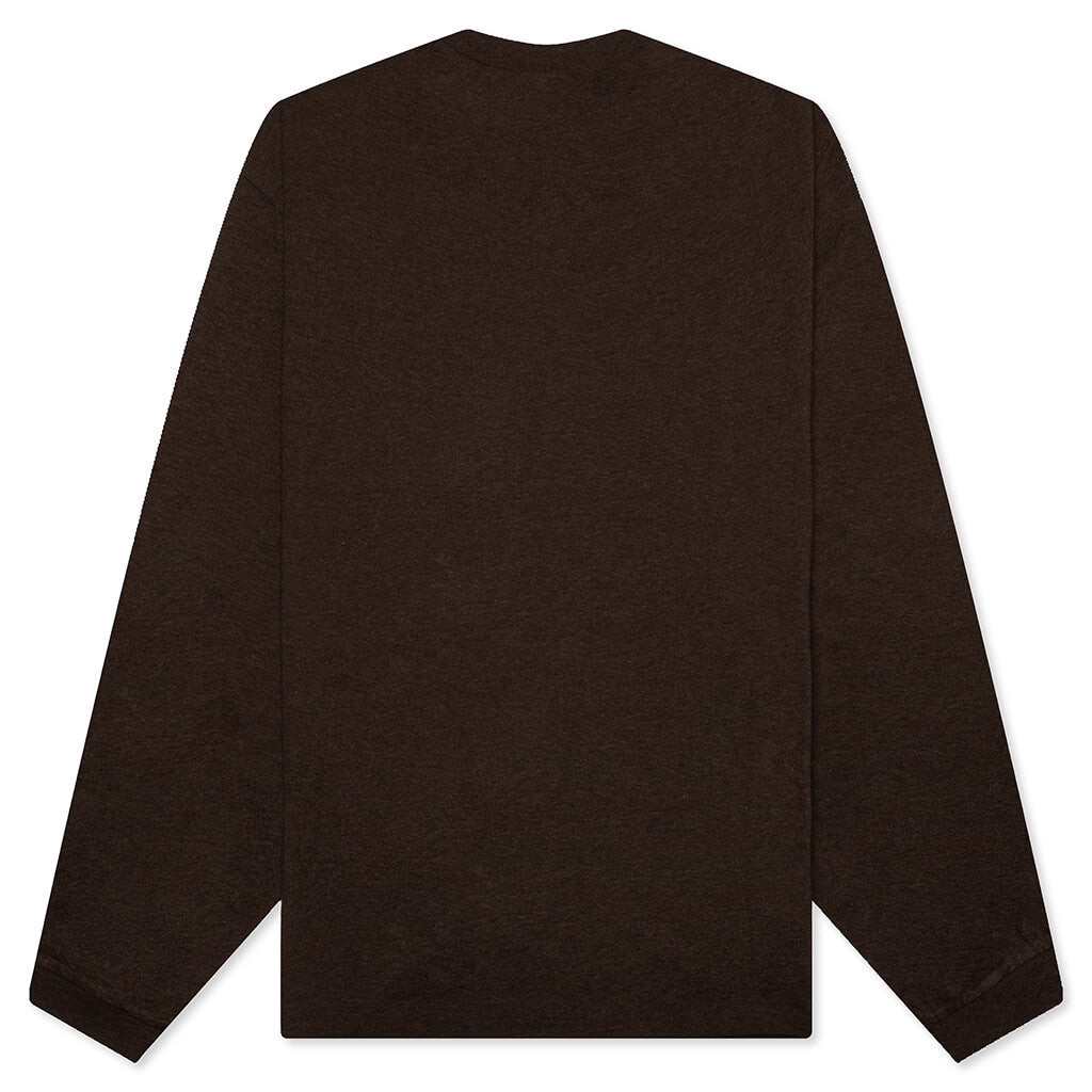 Essentials L/S Tee - Heather Wood