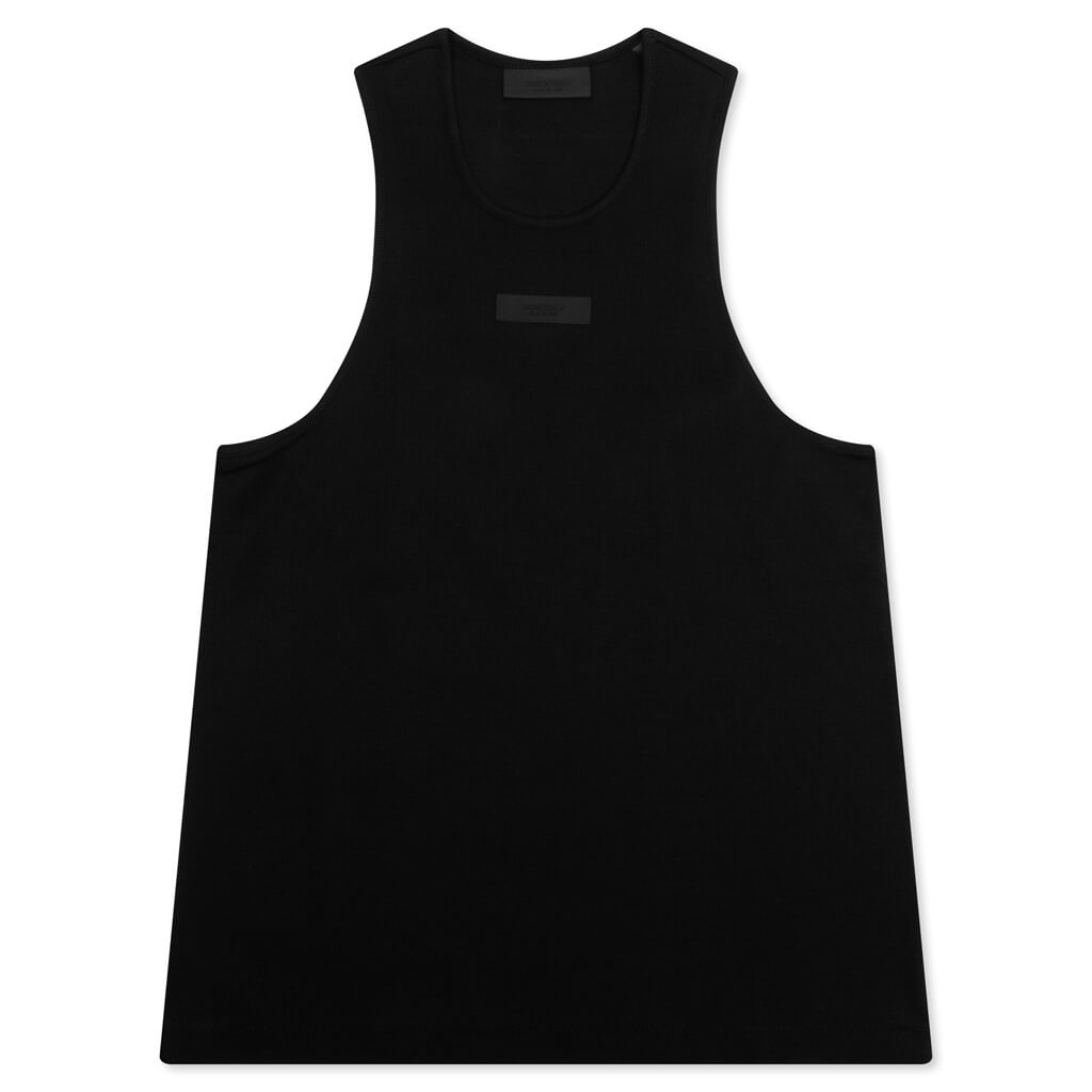 Essentials Ribbed Tank Top - Black
