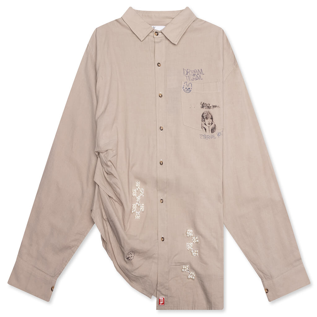 Eternal Youth Oversized Dress Shirt - Grey